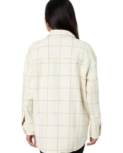 Madewell Bouclé Oversized Shirt-Jacket in Windowpane Antique Cream Windowpane New
