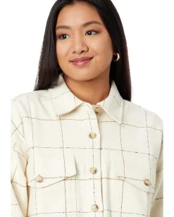 Madewell Bouclé Oversized Shirt-Jacket in Windowpane Antique Cream Windowpane New