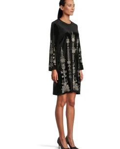 Women Johnny Was Bounce Velour Kimono Sleeve Dress - Marik