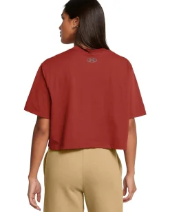 Under Armour Boxy Crop Logo Short Sleeve T Shirt Earthen Orange/Black Sale