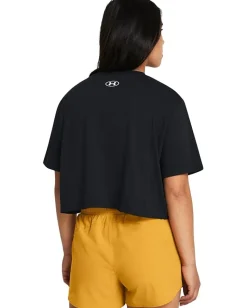 Under Armour Boxy Crop Logo Short Sleeve T Shirt Black/White Sale