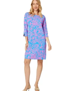 Lilly Pulitzer Braedyn UPF 50+ Dress Aura Pink Leaf An Impression Best