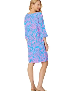 Lilly Pulitzer Braedyn UPF 50+ Dress Aura Pink Leaf An Impression Best
