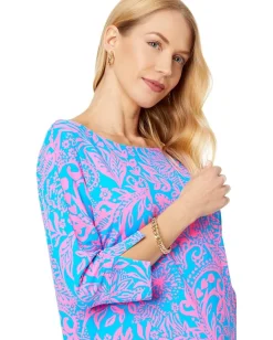 Lilly Pulitzer Braedyn UPF 50+ Dress Aura Pink Leaf An Impression Best