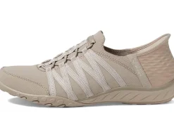 SKECHERS Breathe Easy - Roll With Me Hands Free Slip-Ins Taupe New