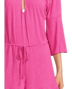 BECCA Breezy Basics Off The Shoulder Romper Cover-Up Azalea Clearance