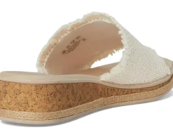 LifeStride Breezy Slides Natural Stretch Raffia Fabric