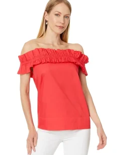 Lilly Pulitzer Brennalee Off The Shoulder Top Mizner Red