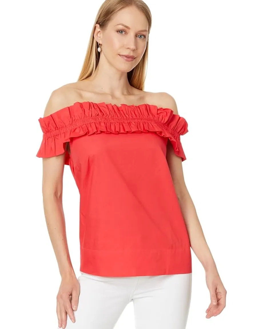 Lilly Pulitzer Brennalee Off The Shoulder Top Mizner Red