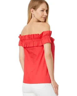 Lilly Pulitzer Brennalee Off The Shoulder Top Mizner Red