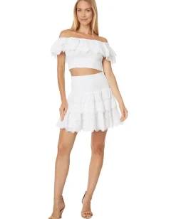 Lilly Pulitzer Brexley Eyelet Set Resort White Ocean Waves Eyelet Best