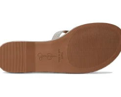 Jessica Simpson Bria Flat Woven Sandals Silver Clearance