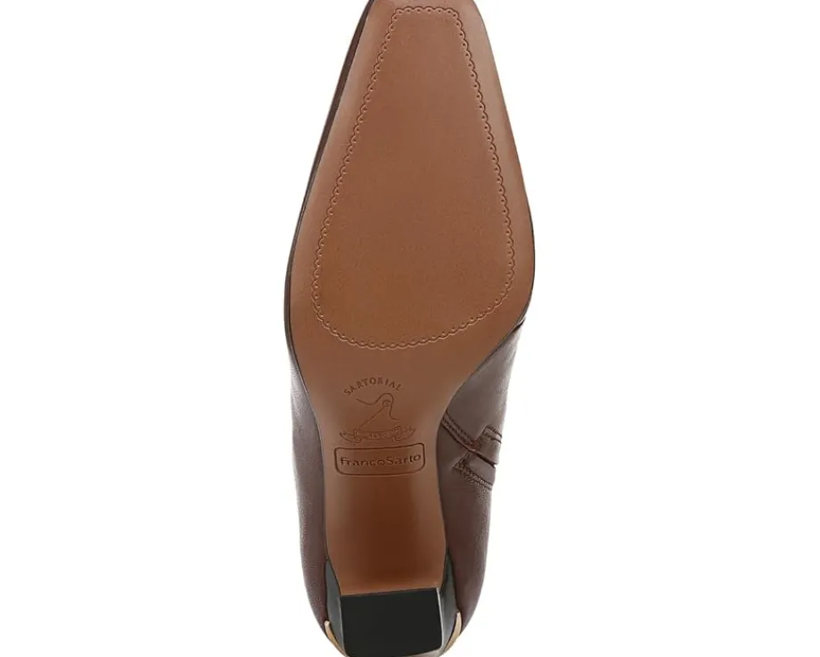 Franco Sarto Briar Mid Shaft Boots Warm Brown Leather Discount