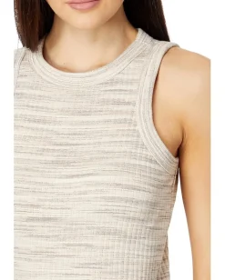 Madewell Brightside Rib Cutaway Crop Tank in Marled Space-Dye Botanical Peach Best