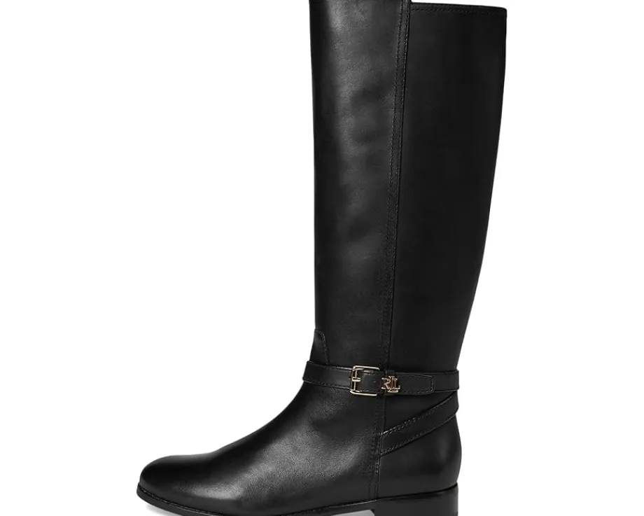 Lauren Ralph Lauren Brooke II Burnished Leather Tall Boots Black Best