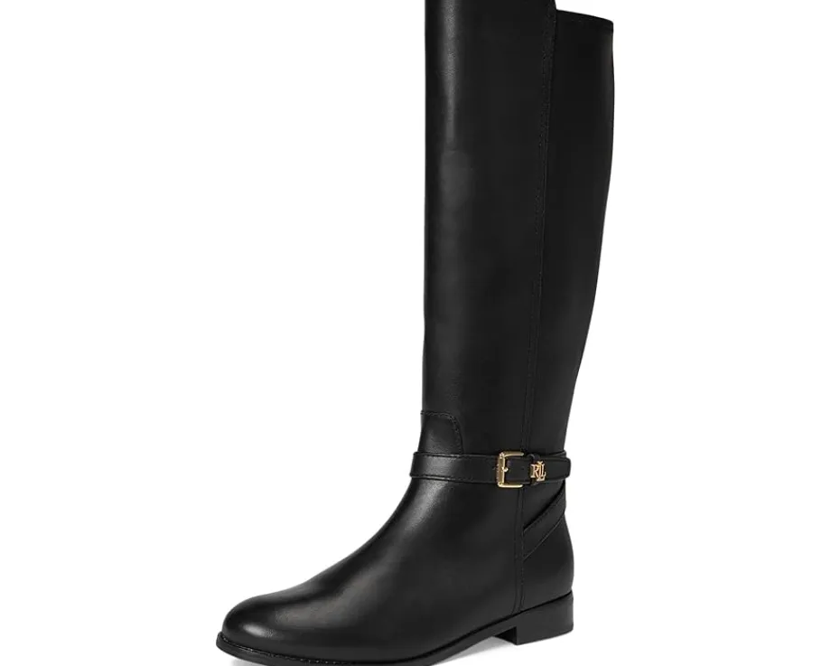 Lauren Ralph Lauren Brooke II Burnished Leather Tall Boots Black Best