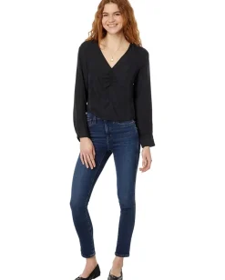 Women Madewell Brushed Ruched-Front Top