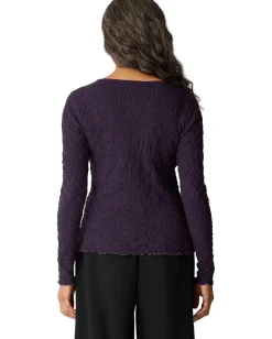 Women Eileen Fisher Bubble Jacquard Round Neck Top