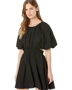 Women MOON RIVER Bubble Sleeve Back Cutout Mini Dress