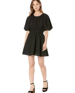 Women MOON RIVER Bubble Sleeve Back Cutout Mini Dress