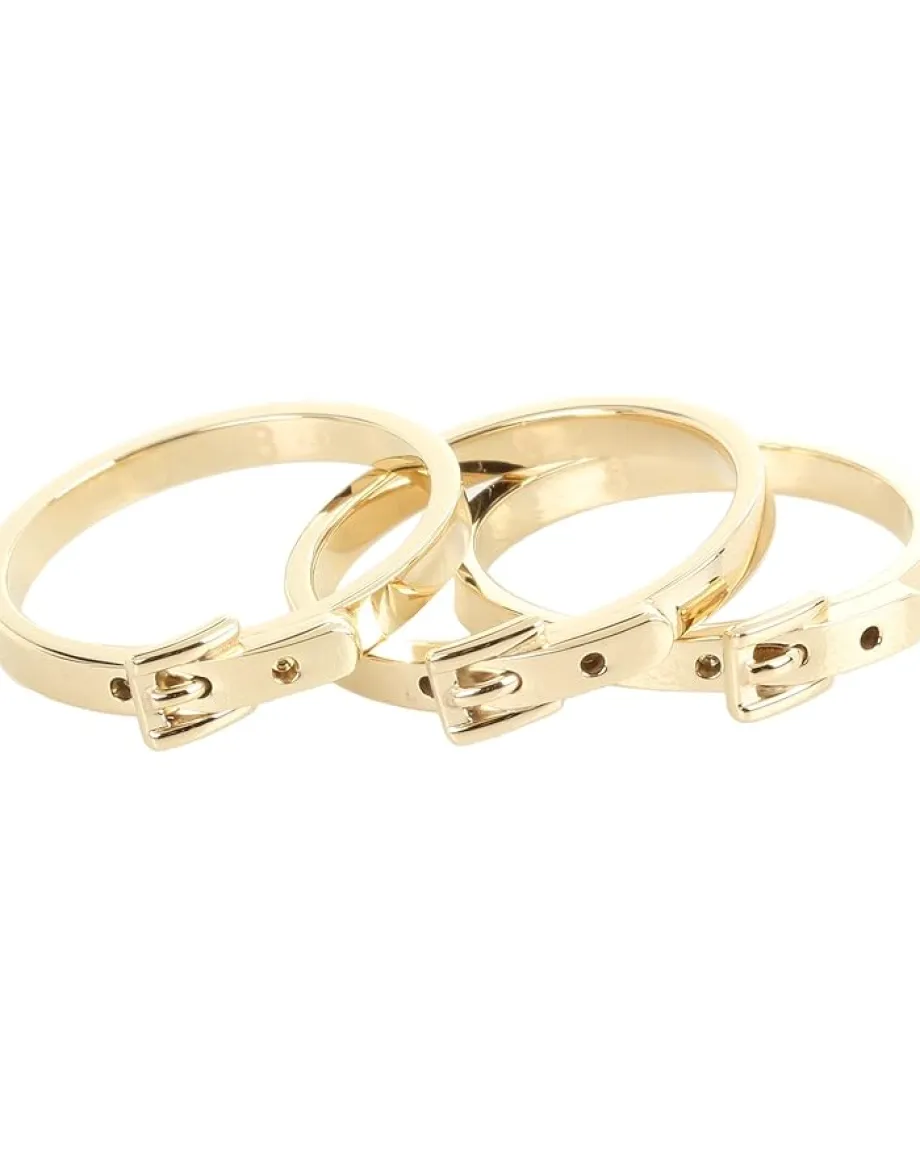 Women Michael Kors Buckle Set of 3 Skinny Rings