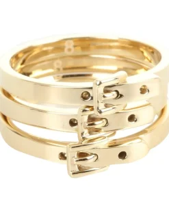 Women Michael Kors Buckle Set of 3 Skinny Rings