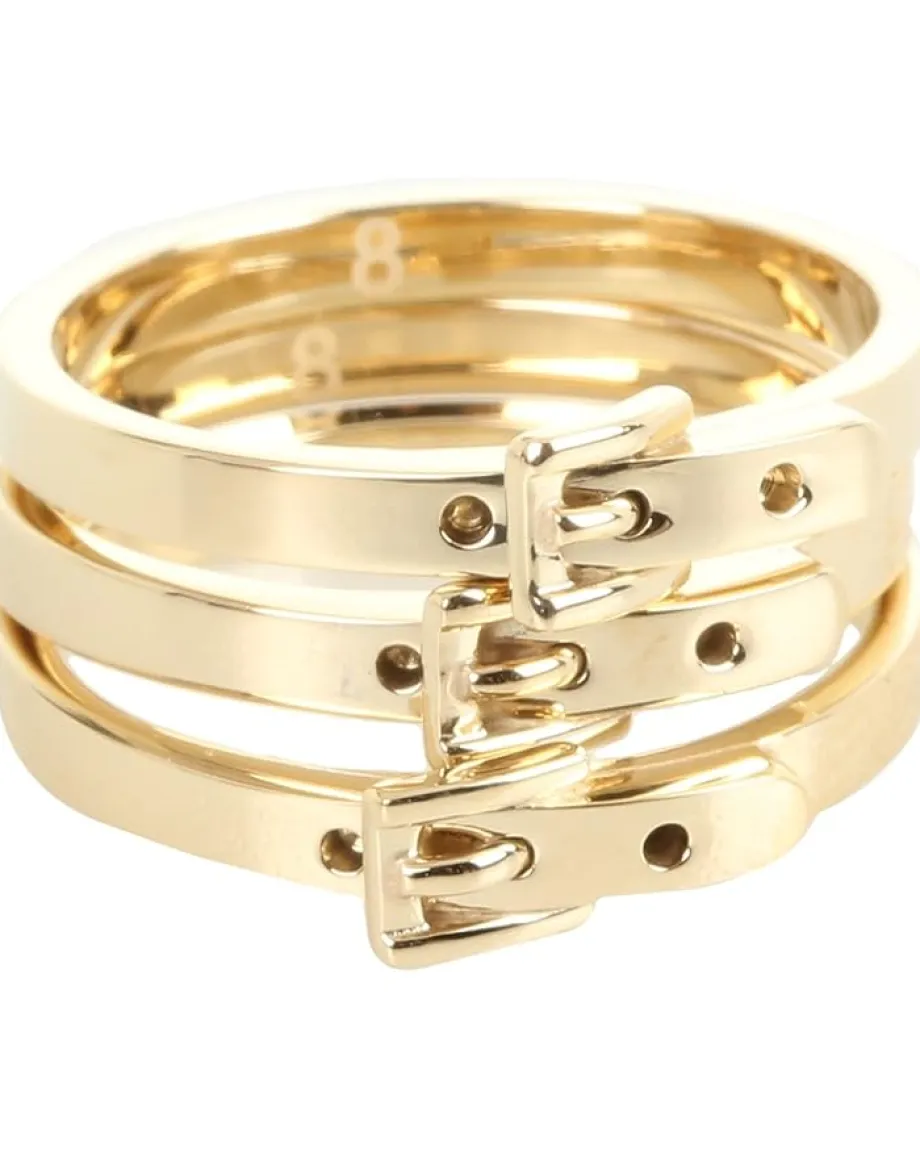 Women Michael Kors Buckle Set of 3 Skinny Rings