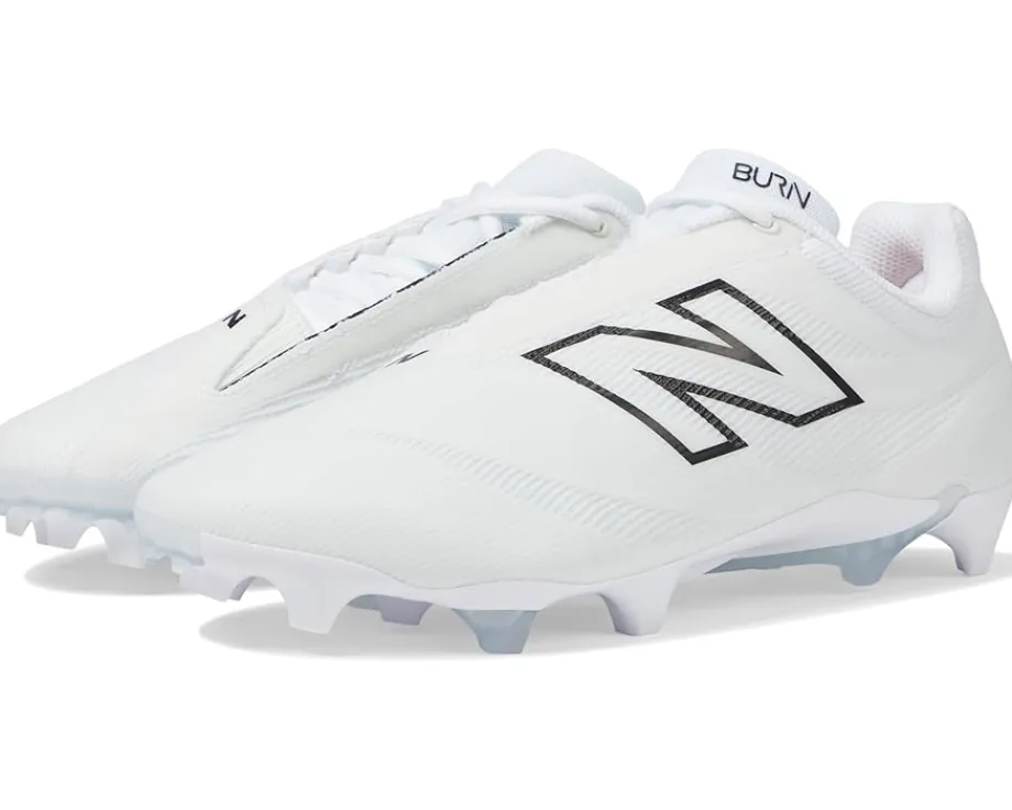 New Balance BurnX4 Lacrosse Cleats White/Grey Matter Clearance
