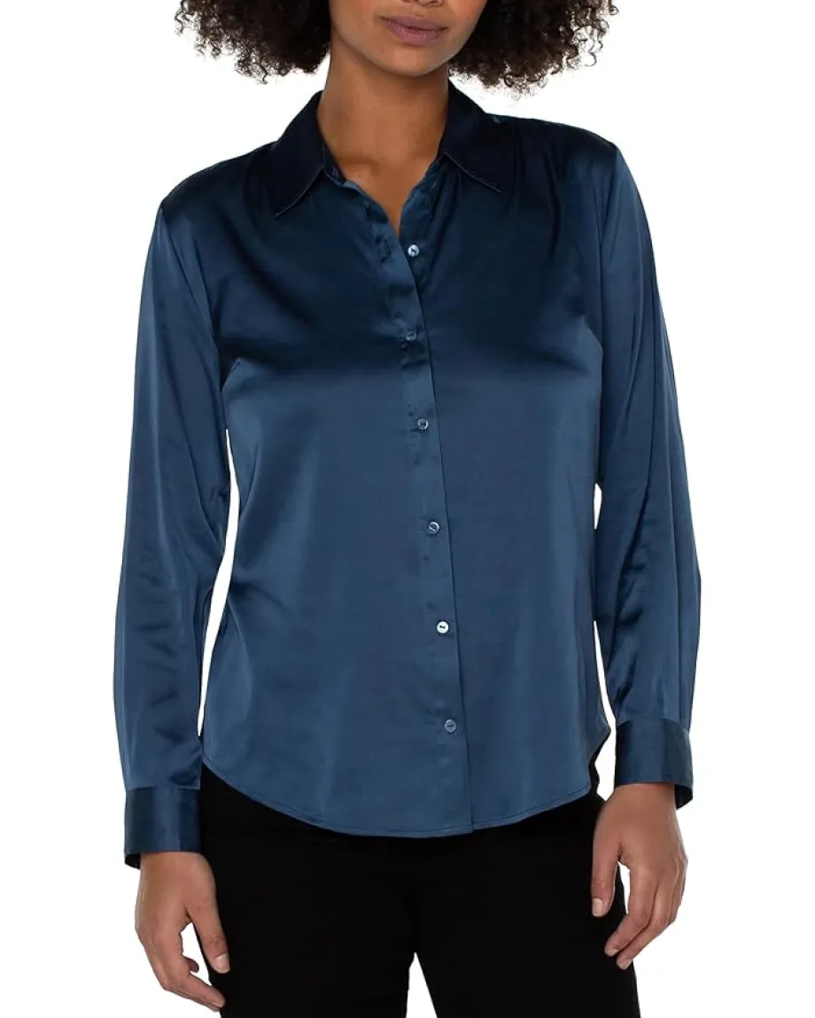 Women Liverpool Los Angeles Button Front Woven Blouse