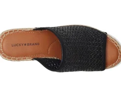 Lucky Brand Cabriah Woven Espadrille Wedge Sandal Black/Black Discount