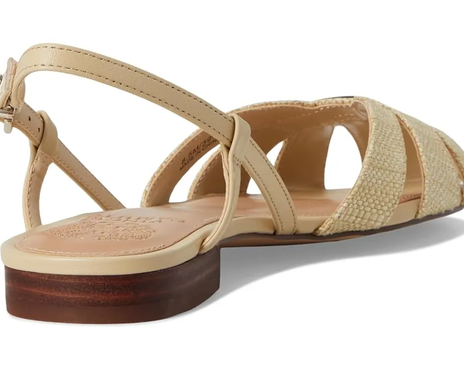 Vince Camuto Cacey Fisherman Flat Sandals Light Straw/Ecru Hot