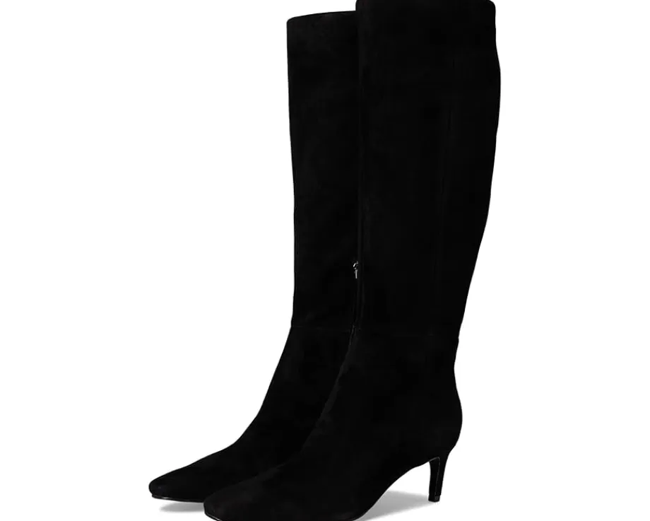 Nine West Caddy Wide Calf Black Suede Clearance