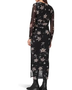 AllSaints Caia Mesh Dress Petra Sepia Brown