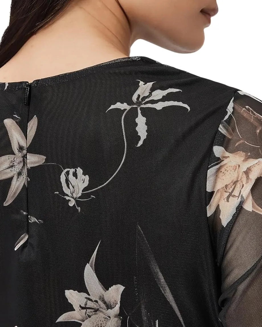 AllSaints Caia Mesh Top Petra Sepia Brown