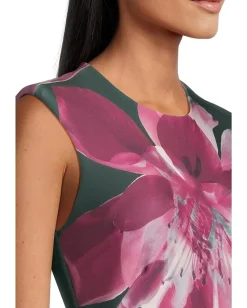 Women Calvin Klein Cal Sleeve Floral Sheath