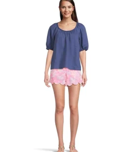 Lilly Pulitzer Calais Short Sleeve Top Sapphire Pool
