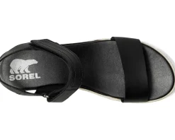 SOREL Cameron™ Flatform Sandal Black/Chalk