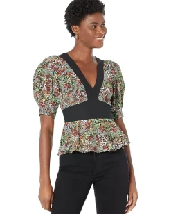Women Ted Baker Camilya Crepe Puff Sleeve Top