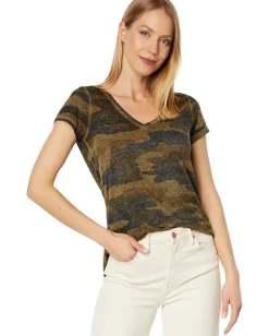 Women Lucky Brand Camo Burnout Tee