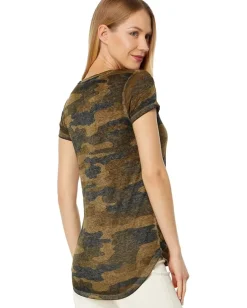 Women Lucky Brand Camo Burnout Tee