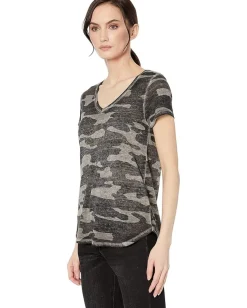 Women Lucky Brand Camo Burnout Tee