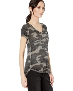 Women Lucky Brand Camo Burnout Tee