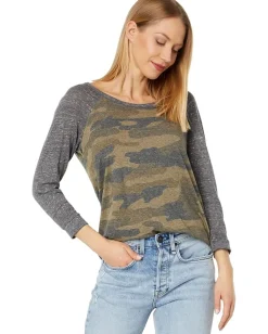 Lucky Brand Camo Tee Green Multi New