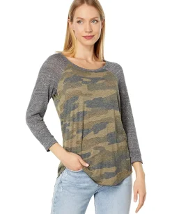 Lucky Brand Camo Tee Green Multi New