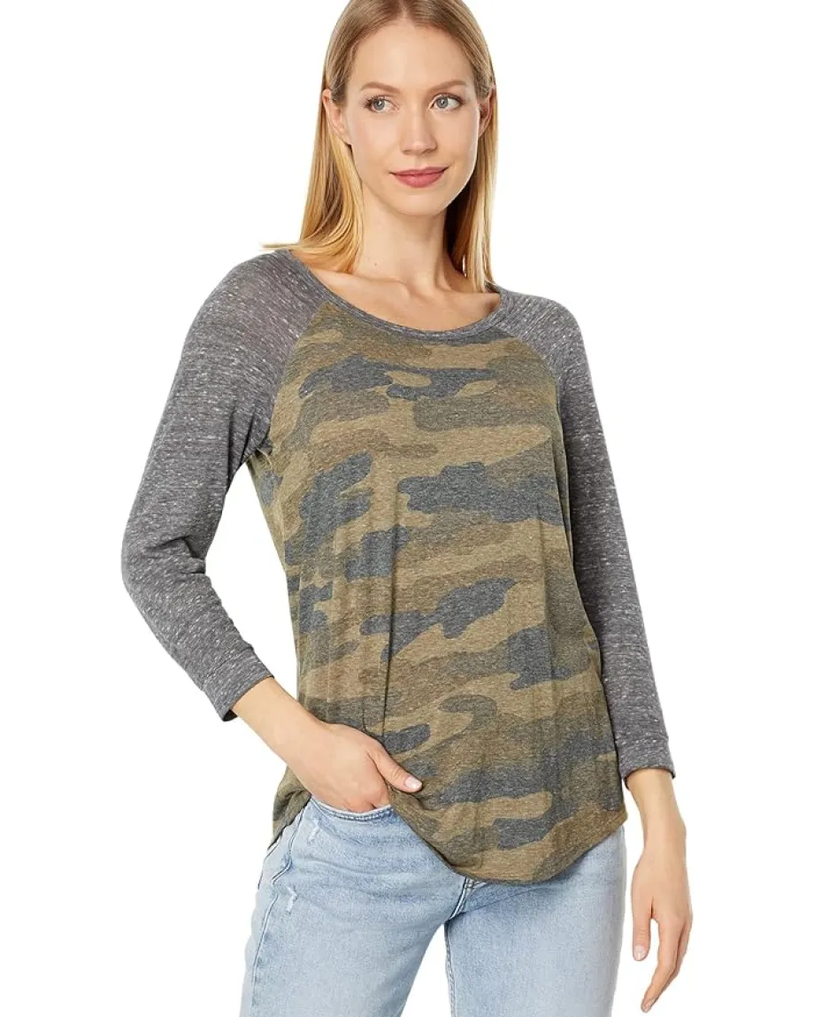 Lucky Brand Camo Tee Green Multi New