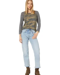 Lucky Brand Camo Tee Green Multi New