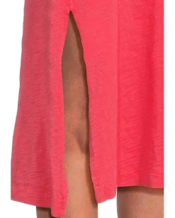 Mod-o-doc Cap Sleeve Column Dress with Side Slits Glazed Cherry Outlet