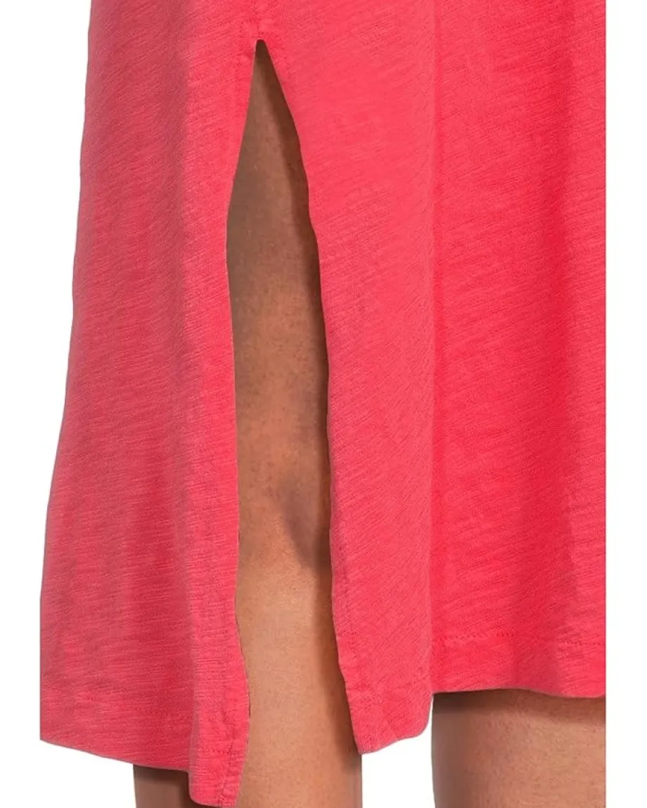 Mod-o-doc Cap Sleeve Column Dress with Side Slits Glazed Cherry Outlet