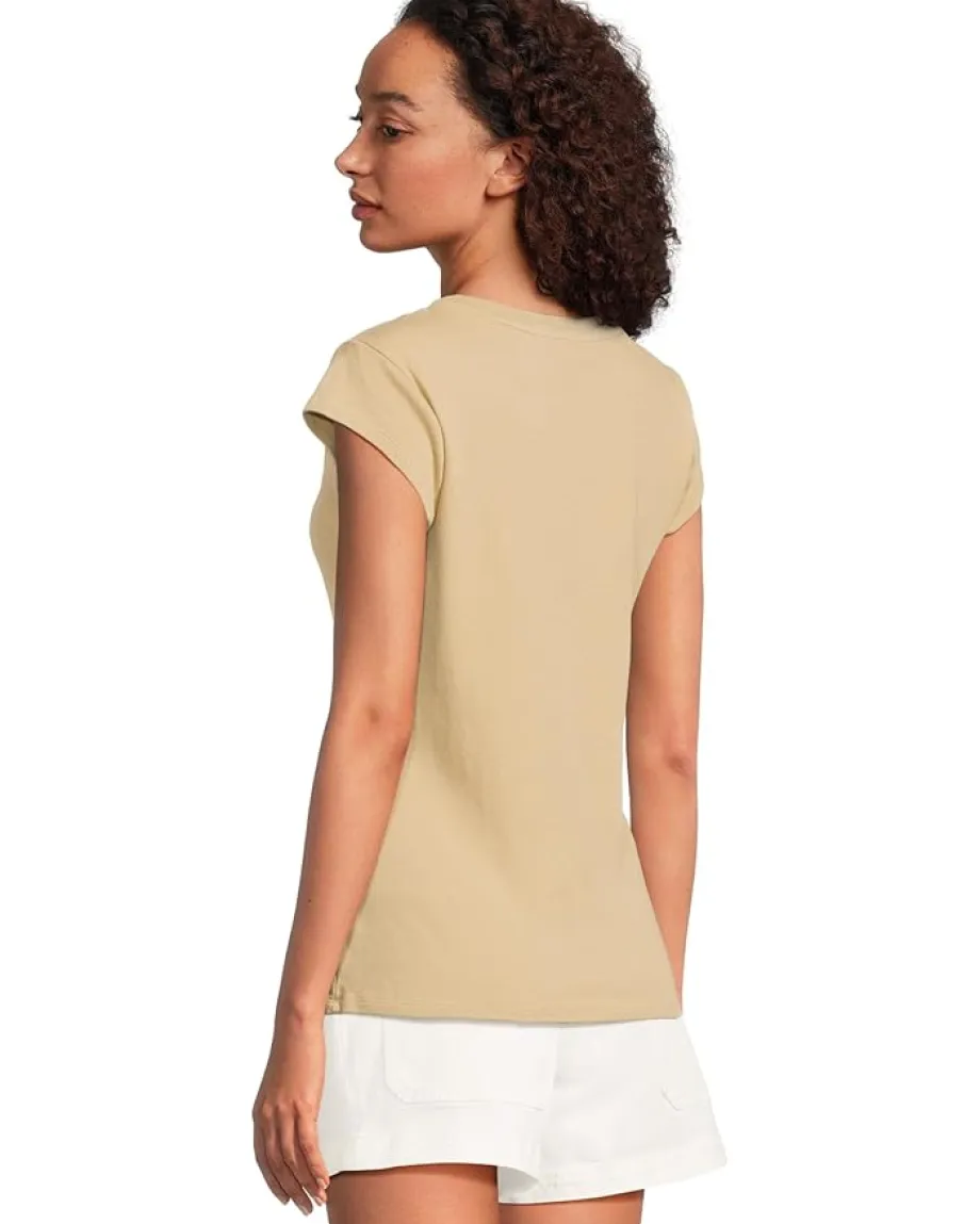 Women Mod-o-doc Cap Sleeve Crew Neck Slim Tee