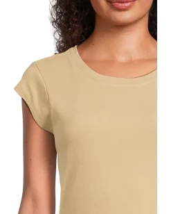 Women Mod-o-doc Cap Sleeve Crew Neck Slim Tee